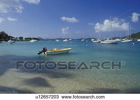 U. S. Virgin Islands, St. John, Caribbean, USVI, Boats buoyed on Cruz Bay on Saint John Island. View Large Photo Image Stock Image - U. S. Virgin Islands, St. John, Caribbean, USVI, Boats buoyed on Cruz Bay on Saint John Island.. Fotosearch