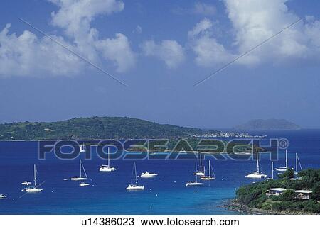 U. S. Virgin Islands, St. John, Caribbean, USVI, Scenic view of boats buoyed in Caneel Bay on Saint John Island. View Large Photo Image Stock Image - U. S. Virgin Islands, St. John, Caribbean, USVI, Scenic view of boats buoyed in Caneel Bay on Saint John Island.. Fotosearch