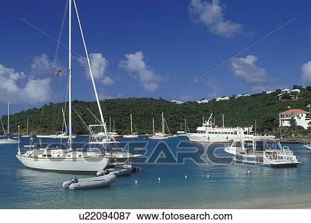 U. S. Virgin Islands, St. John, Caribbean, USVI, Boats in Cruz Bay on Saint John Island. View Large Photo Image Stock Photo - U. S. Virgin Islands, St. John, Caribbean, USVI, Boats in Cruz Bay on Saint John Island.. Fotosearch