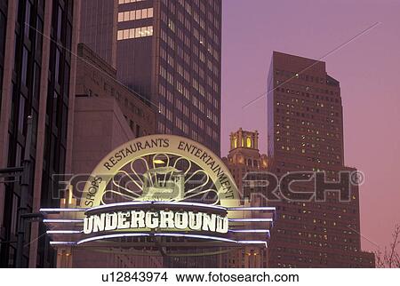 Underground Atlanta, Atlanta, GA, Georgia, Entrance to Underground Atlanta in downtown Atlanta in the evening. View Large Photo Image Picture - Underground Atlanta, Atlanta, GA, Georgia, Entrance to Underground Atlanta in downtown Atlanta in the evening.. Fotosearch