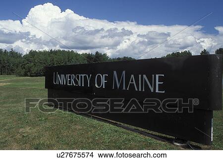 Picture -  university, Oreno, ME, Maine, UMaine, Entrance sign to the University of Maine in Oreno.. Fotosearch