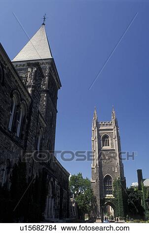 Picture -  university, Toronto, Canada, Ontario, Bell Tower on the University of Toronto St. George Campus in downtown Toronto. . Fotosearch