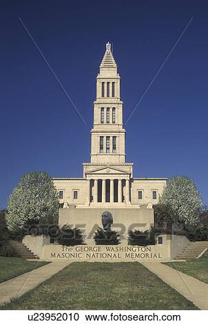VA, Virginia, Alexandria, The George Washington Masonic National Memorial in Alexandria. 333-foot-tall landmark modeled after the ancient lighthouse at Alexandria, Egypt. View Large Photo Image Stock Image - VA, Virginia, Alexandria, The George Washington Masonic National Memorial in Alexandria. 333-foot-tall landmark modeled after the ancient lighthouse at Alexandria, Egypt.. Fotosearch