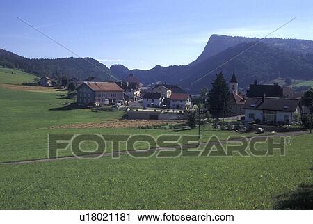 Vallee de Joux, Switzerland, Jura Mountains, Vaud, Scenic view of Les Charbonnieres in Vallee de Joux in the Jura mountain region. View Large Photo Image Stock Image - Vallee de Joux, Switzerland, Jura Mountains, Vaud, Scenic view of Les Charbonnieres in Vallee de Joux in the Jura mountain region.. Fotosearch