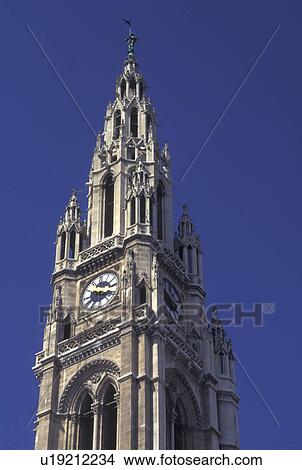 Picture -  Vienna, Austria, Wien, City Hall in downtown Vienna.. Fotosearch