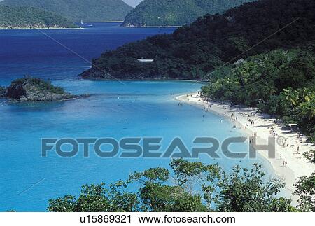 Virgin Islands National Park, U. S. Virgin Islands, St. John, Caribbean, USVI, Scenic view of Trunk Bay Beach and people on the beach in Virgin Islands Nat'l Park on Saint John Island. View Large Photo Image Stock Image - Virgin Islands National Park, U. S. Virgin Islands, St. John, Caribbean, USVI, Scenic view of Trunk Bay Beach and people on the beach in Virgin Islands Nat'l Park on Saint John Island.. Fotosearch