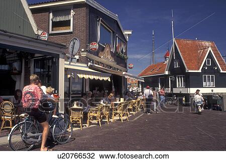 Volendam, Netherlands, Holland, Noord-Holland, Europe, Outdoor cafT on the waterfront of the harbor on Markermeer in the town of Volendam. View Large Photo Image Stock Image - Volendam, Netherlands, Holland, Noord-Holland, Europe, Outdoor cafT on the waterfront of the harbor on Markermeer in the town of Volendam.. Fotosearch