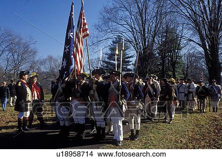 Picture -  Washington Crossing Historic Park, PA, Pennsylvania, 225th Anniversary of General George Washington and his soldiers crossing the Delaware re-enactment on Christmas Day in the McConkey's Ferry Section of Washington Crossing Historic Park.. Fotosearch