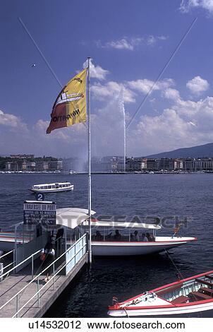 water taxi, Geneva, Switzerland, Lake Geneva, Water taxi loading passengers at the dock on Lac Leman in Geneva. View of Jet d' Eau in the background. View Large Photo Image Stock Image - water taxi, Geneva, Switzerland, Lake Geneva, Water taxi loading passengers at the dock on Lac Leman in Geneva. View of Jet d' Eau in the background.. Fotosearch