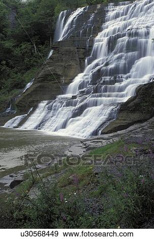 waterfall, Ithaca, NY, New York, Finger Lakes, Ithaca Falls View Large Photo Image Stock Photo - waterfall, Ithaca, NY, New York, Finger Lakes, Ithaca Falls. Fotosearch
