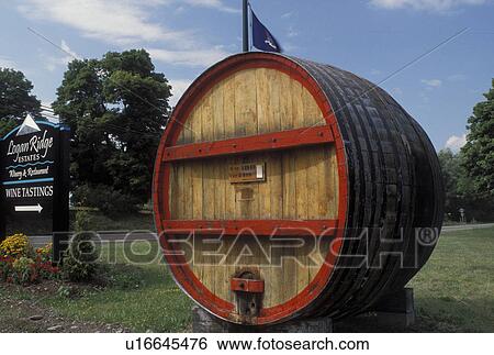 wine barrel, NY, Romulus, New York, Cayuga Lake, Finger Lakes, Logan Ridge Estates Winery sign on the Seneca Wine Trail in the wine growing region of the Finger Lakes. View Large Photo Image Stock Photograph - wine barrel, NY, Romulus, New York, Cayuga Lake, Finger Lakes, Logan Ridge Estates Winery sign on the Seneca Wine Trail in the wine growing region of the Finger Lakes.. Fotosearch