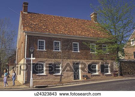 Winston-Salem, NC, Old Salem, North Carolina, Boys School in Old Salem, a living history restoration of the Moravian Church town of Salem founded in 1766, in the spring in Winston-Salem. View Large Photo Image Stock Image - Winston-Salem, NC, Old Salem, North Carolina, Boys School in Old Salem, a living history restoration of the Moravian Church town of Salem founded in 1766, in the spring in Winston-Salem.. Fotosearch