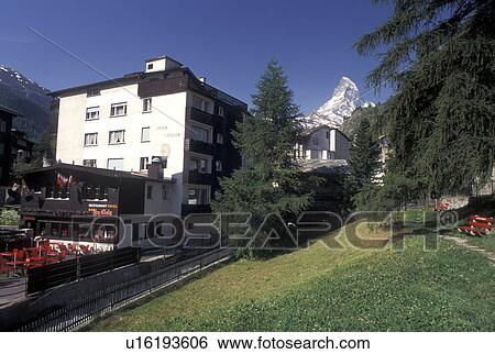 Zermatt, Switzerland, Valais, Alps, Matterhorn, Mountain resort village of Zermatt with a view of the Matterhorn in the Swiss Alps. View Large Photo Image Stock Photograph - Zermatt, Switzerland, Valais, Alps, Matterhorn, Mountain resort village of Zermatt with a view of the Matterhorn in the Swiss Alps.. Fotosearch