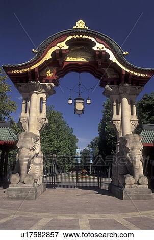 zoo, Berlin, Germany, Europe, Elephant gate at the entrance to the Zoological Park in Tiergarten. View Large Photo Image Stock Photo - zoo, Berlin, Germany, Europe, Elephant gate at the entrance to the Zoological Park in Tiergarten. . Fotosearch