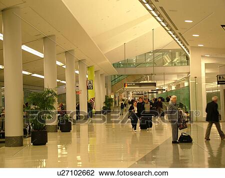 Stock Image -  airport, Philadelphia, PA, Pennsylvania, Interior of the Philadelphia International Airport in Philadelphia.. Fotosearch