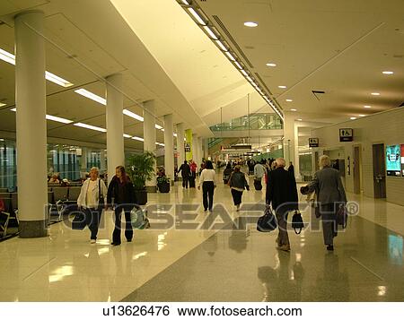 Stock Photograph -  airport, Philadelphia, PA, Pennsylvania, Interior of the Philadelphia International Airport in Philadelphia.. Fotosearch