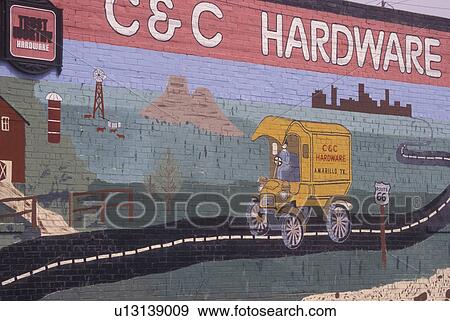 Amarillo, TX, Texas, Historic Route 66, Antique District, wall mural View Large Photo Image Stock Photo - Amarillo, TX, Texas, Historic Route 66, Antique District, wall mural. Fotosearch