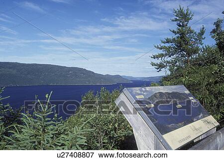 Stock Photo -  Anse de Tabatiere, Canada, Quebec, Overlooking the Saguenay Fjord and River in Saguenay National Park. Fotosearch