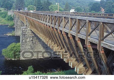 aqueduct, PA/NY, Pennsylvania, New York, Roebling's Delaware Aqueduct at the Upper Delaware Scenic & Recreational River. View Large Photo Image Stock Photograph - aqueduct, PA/NY, Pennsylvania, New York, Roebling's Delaware Aqueduct at the Upper Delaware Scenic & Recreational River.. Fotosearch