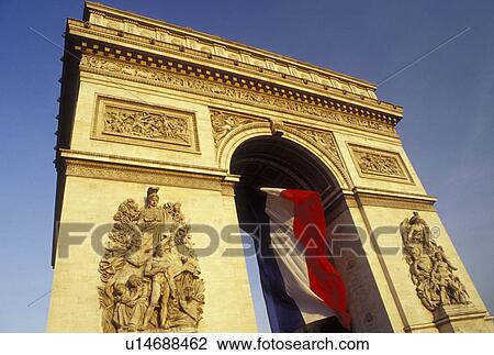 Arc de Triomphe, Paris, Ile de France, France, Europe, The French Flag hangs inside the Arc de Triomphe in Paris at Place Charles de Gaulle Etoile. View Large Photo Image Stock Image - Arc de Triomphe, Paris, Ile de France, France, Europe, The French Flag hangs inside the Arc de Triomphe in Paris at Place Charles de Gaulle Etoile.. Fotosearch