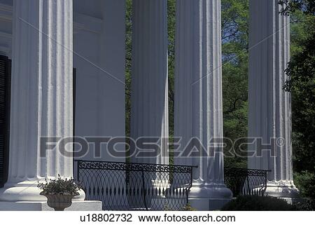 Stock Image -  Athens, GA, Georgia, The Taylor-Grady House 1840, antebellum, columns. Fotosearch