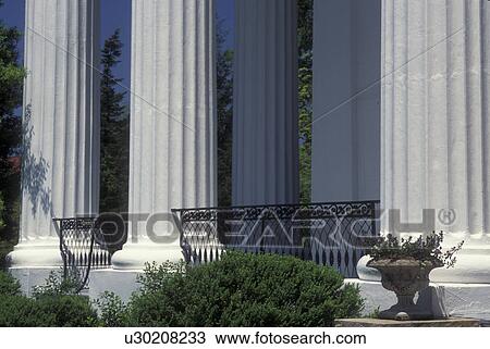 Stock Image -  Athens, GA, Georgia, The Taylor-Grady House 1840, antebellum, columns. Fotosearch