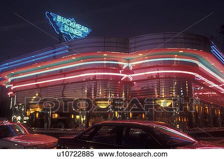 Atlanta, GA, Georgia, Buckhead, Buckhead Diner, neon lights, evening, restaurant View Large Photo Image Stock Photography - Atlanta, GA, Georgia, Buckhead, Buckhead Diner, neon lights, evening, restaurant. Fotosearch