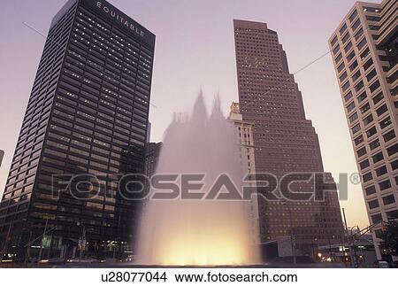 Atlanta, GA, Georgia, Downtown, high-rise buildings, Woodruff Park, fountain View Large Photo Image Picture - Atlanta, GA, Georgia, Downtown, high-rise buildings, Woodruff Park, fountain. Fotosearch