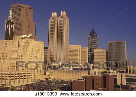 Atlanta, GA, Georgia, Downtown skyline View Large Photo Image Stock Photo - Atlanta, GA, Georgia, Downtown skyline . Fotosearch