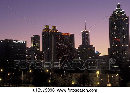 Atlanta, GA, Georgia, Downtown skyline from Bedford Pine Park, evening View Large Photo Image Stock Photograph - Atlanta, GA, Georgia, Downtown skyline from Bedford Pine Park, evening. Fotosearch