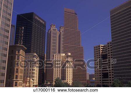 Stock Photograph -  Atlanta, GA, Georgia, Downtown skyline from Woodruff Park. Fotosearch