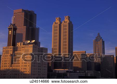 Atlanta, GA, Georgia, Downtown skyline View Large Photo Image Stock Photograph - Atlanta, GA, Georgia, Downtown skyline . Fotosearch