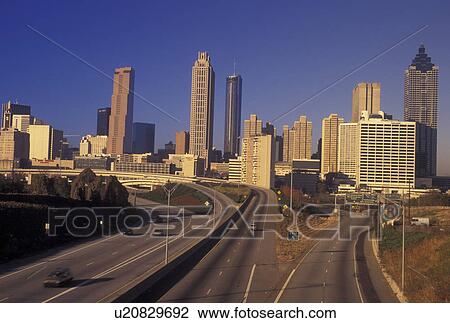 Atlanta, GA, Georgia, Downtown skyline, Freedom Parkway, expressway, road View Large Photo Image Stock Image - Atlanta, GA, Georgia, Downtown skyline, Freedom Parkway, expressway, road. Fotosearch