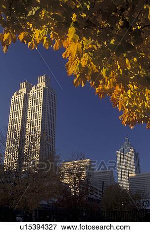 Stock Photo -  Atlanta, GA, Georgia, downtown, skyline, fall. Fotosearch
