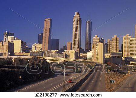 Atlanta, GA, Georgia, Downtown skyline, Freedom Parkway, expressway, road View Large Photo Image Stock Photo - Atlanta, GA, Georgia, Downtown skyline, Freedom Parkway, expressway, road. Fotosearch