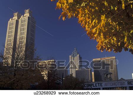Stock Photo -  Atlanta, GA, Georgia, downtown, skyline, fall. Fotosearch