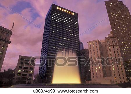 Atlanta, GA, Georgia, Downtown, high-rise buildings, Woodruff Park, fountain, evening View Large Photo Image Stock Photo - Atlanta, GA, Georgia, Downtown, high-rise buildings, Woodruff Park, fountain, evening. Fotosearch