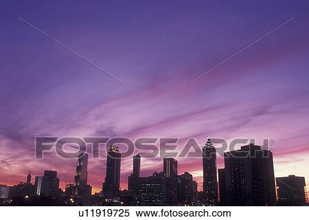 Atlanta, GA, Georgia, Downtown skyline, sunset View Large Photo Image Stock Photography - Atlanta, GA, Georgia, Downtown skyline, sunset. Fotosearch