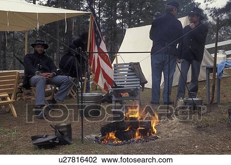 Stock Image -  Atlanta, GA, Georgia, Georgia Stone Mountain Park, Antebellum Jubilee, Civil War Encampment. Fotosearch