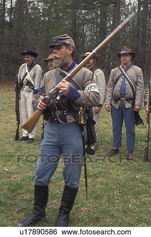 Stock Photograph -  Atlanta, GA, Georgia, Georgia Stone Mountain Park, Antebellum Jubilee, Civil War Encampment, Confederate Troops, soldiers. Fotosearch