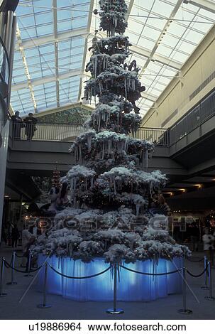 Picture -  Atlanta, GA, Georgia, Lenox Square Mall, interior, Christmas Tree, Christmas Holiday, shopping center. Fotosearch