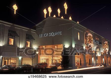 Stock Photography -  Atlanta, GA, Georgia, Lenox Square Mall, Christmas decorations, evening, shopping center. Fotosearch