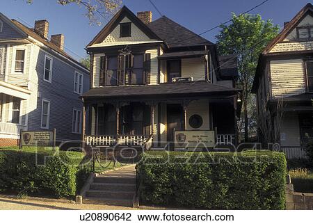 Stock Image -  Atlanta, GA, Georgia, Martin Luther King Jr. National Historic Site, Birth Home of Martin Luther King Jr Auburn Avenue. Fotosearch