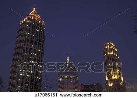 Atlanta, GA, Georgia, Midtown skyline, evening View Large Photo Image Stock Image - Atlanta, GA, Georgia, Midtown skyline, evening. Fotosearch
