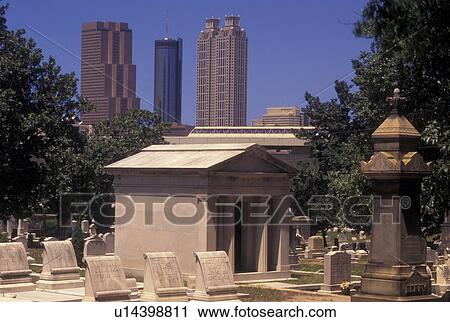 Atlanta, GA, Georgia, Oakland Cemetery, Atlanta Skyline View Large Photo Image Stock Image - Atlanta, GA, Georgia, Oakland Cemetery, Atlanta Skyline. Fotosearch