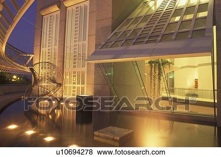 Stock Photo -  Atlanta, GA, Georgia, SunTrust Plaza, downtown, evening. Fotosearch