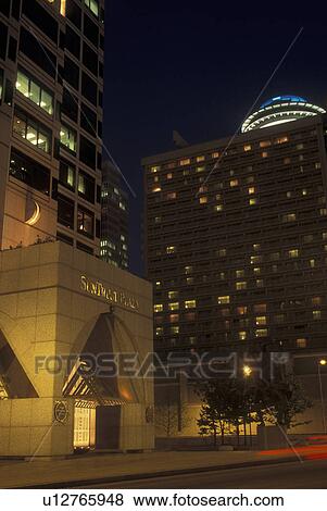 Stock Photo -  Atlanta, GA, Georgia, SunTrust Plaza, downtown, evening. Fotosearch