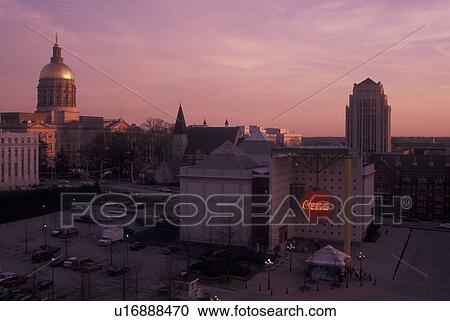 Atlanta, GA, Georgia, World of Coca-Cola at Underground Atlanta, State Capitol, evening View Large Photo Image Stock Image - Atlanta, GA, Georgia, World of Coca-Cola at Underground Atlanta, State Capitol, evening. Fotosearch