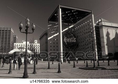 Stock Photography -  Atlanta, GA, Georgia, World of Coca-Cola, black &white. Fotosearch