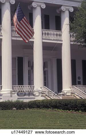 Stock Photo -  Austin, TX, Texas, Governor's Mansion, Greek Revival. Fotosearch